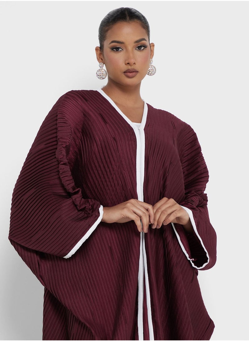 hayas closet - Striped Detail Abaya - Image 1