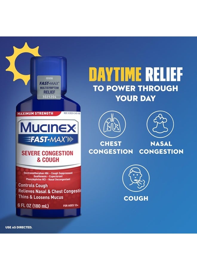 MUCINEX Fast-Max & NightShift Combo Pack - Max Strength Cough & Cold Medicines For Mucus Relief, Chest Congestion, Nasal Congestion, Sinus Congestion, Sinus Pressure, Cough Symptom Relief (2x 6 FL OZ)  - Image 3
