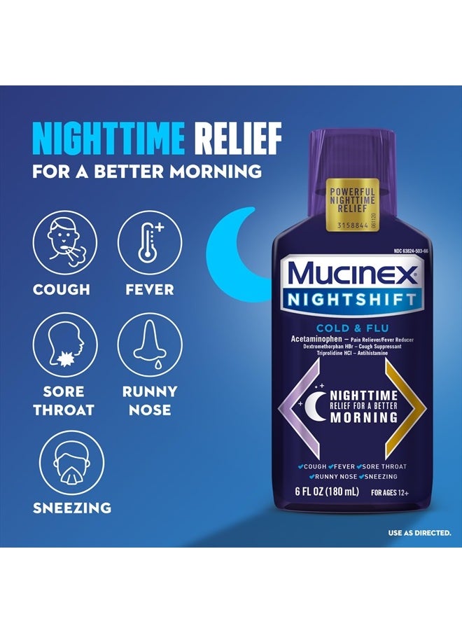 MUCINEX Fast-Max & NightShift Combo Pack - Max Strength Cough & Cold Medicines For Mucus Relief, Chest Congestion, Nasal Congestion, Sinus Congestion, Sinus Pressure, Cough Symptom Relief (2x 6 FL OZ)  - Image 4
