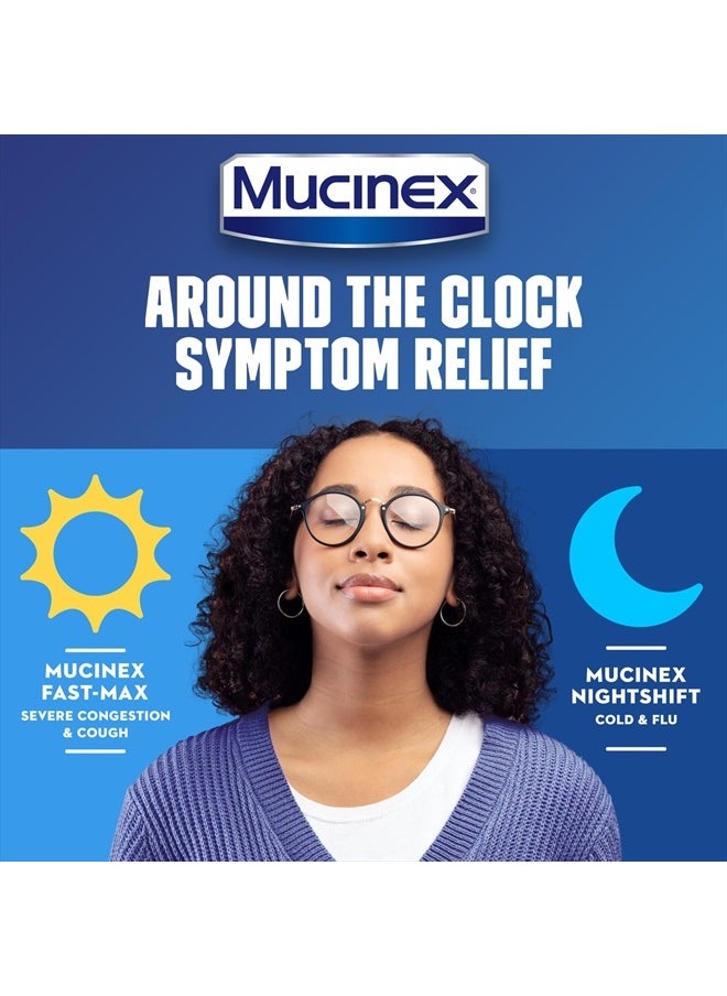 MUCINEX Fast-Max & NightShift Combo Pack - Max Strength Cough & Cold Medicines For Mucus Relief, Chest Congestion, Nasal Congestion, Sinus Congestion, Sinus Pressure, Cough Symptom Relief (2x 6 FL OZ)  - Image 5
