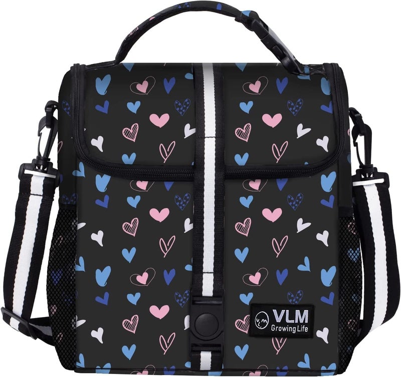 VLM Lunch Box for Women, Insulated Lunch Bag Women with Adjustable Shoulder Strap, Cute Lunch Tote Bag for Work,Picnic,Camping - Image 1