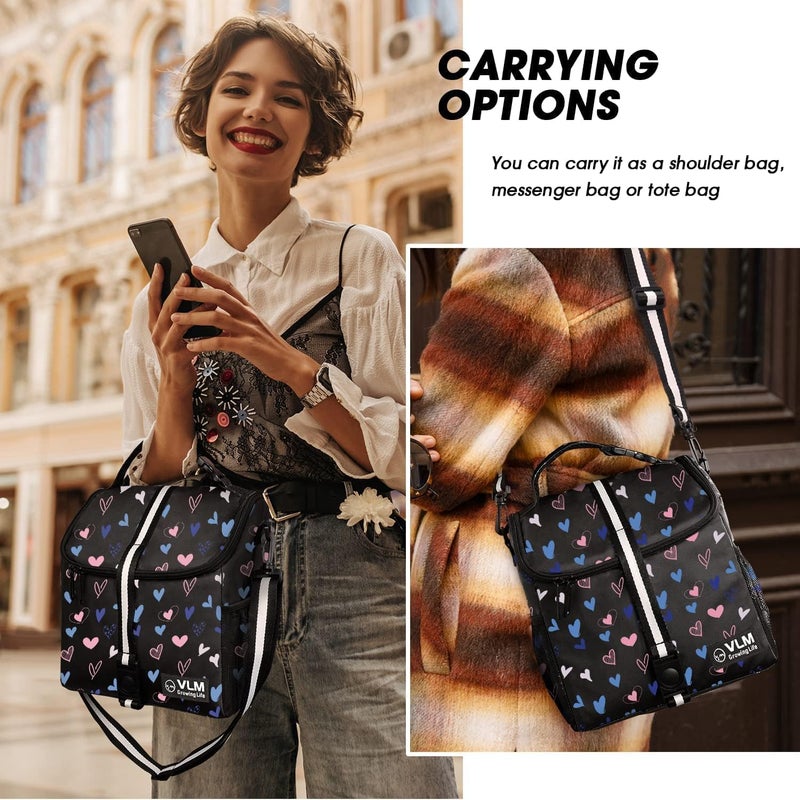 VLM Lunch Box for Women, Insulated Lunch Bag Women with Adjustable Shoulder Strap, Cute Lunch Tote Bag for Work,Picnic,Camping - Image 5