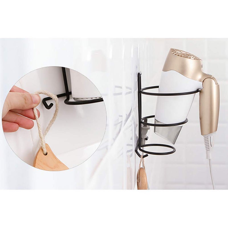Generic INDIAN DECOR 314452 Hair Dryer Holder Wall Mounted Self Sticking Bathroom Hair Dryer Storage Rack  - Image 5