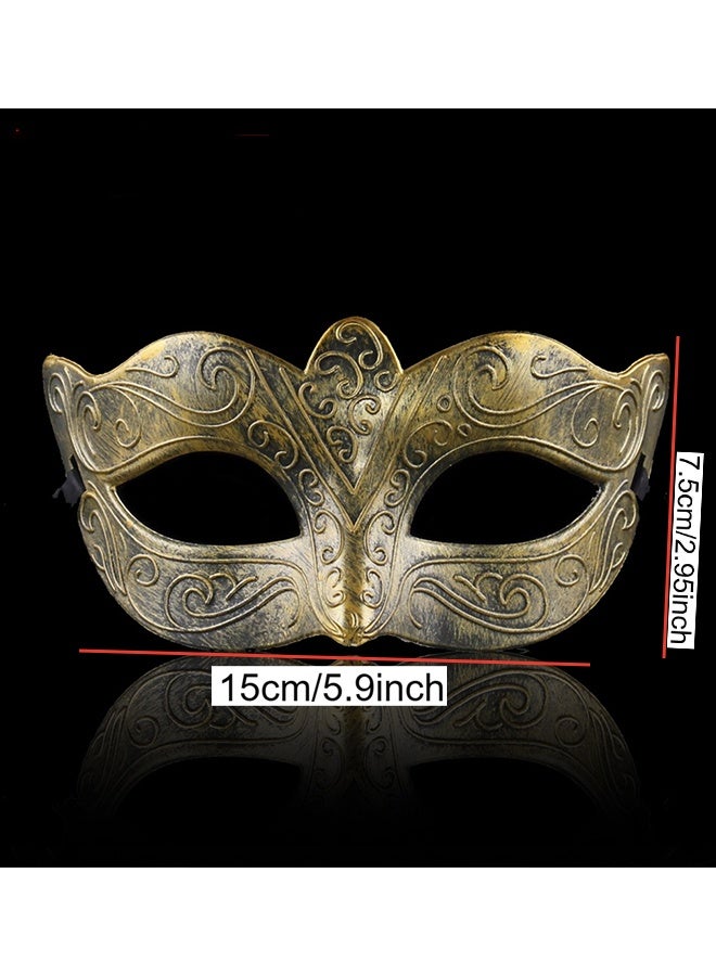 هابي دي 4 قطع أقنعة كرة تنكرية بتصميم فينيسي عتيق للحفلات الكرنفالية مع أحزمة للرجال والنساء - Image 4