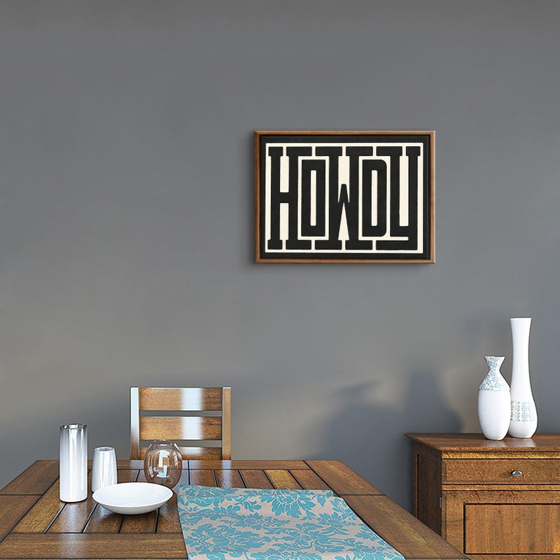 QIYFFBN Framed Funky Western Wall Decor Black and White Howdy Wall Art Big Texas Modern Canvas Picture Southwestern Country Ranch Sign Print Trendy Cowgirl Cowboy Farmhouse Art(12x16in Framed) - Image 2