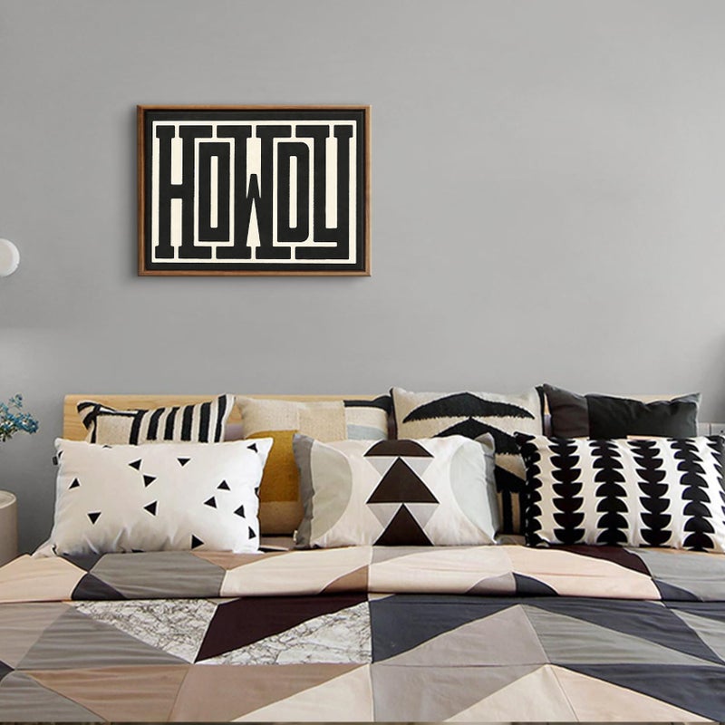 QIYFFBN Framed Funky Western Wall Decor Black and White Howdy Wall Art Big Texas Modern Canvas Picture Southwestern Country Ranch Sign Print Trendy Cowgirl Cowboy Farmhouse Art(12x16in Framed) - Image 5