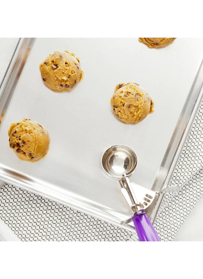 Met Lux 0.86 Ounce Portion Scoop, 1 Trigger Release Cookie Scoop - With Orchid Handle, Stainless Steel Disher, For Portion Control, Scoop Cookie Dough, Cupcake Batter, Or Ice Cream
