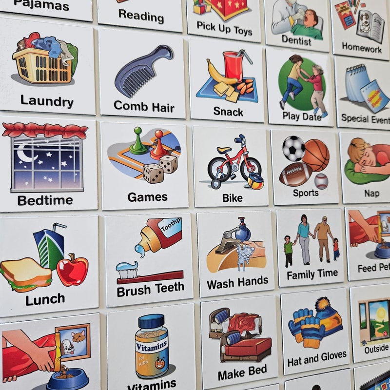 SchKIDules Kids Visual Schedule Magnets and Headings: SchKIDules 93Pc Home Collection for Daily Routines, Chores, Executive Functioning, Behavioral Supports, Communication-Good for Toddlers, ADHD, Autism - Image 1