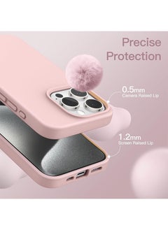 KASTWAVE iPhone 15 Pro Max Case Silicone Cover Liquid Gel Soft Ultra Slim Shockproof Back Cover Full Body Protection 6.7 inch Pink  - Image 4