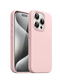 KASTWAVE iPhone 15 Pro Max Case Silicone Cover Liquid Gel Soft Ultra Slim Shockproof Back Cover Full Body Protection 6.7 inch Pink  - Image 1