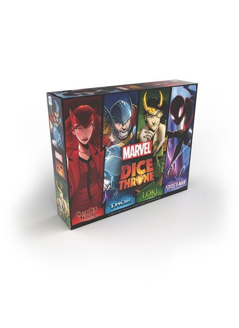Marvel Dice Throne 4-Hero Box with Scarlet Witch, Thor, Loki & Spider-Man - 2-4 Player Competitive Dice Game