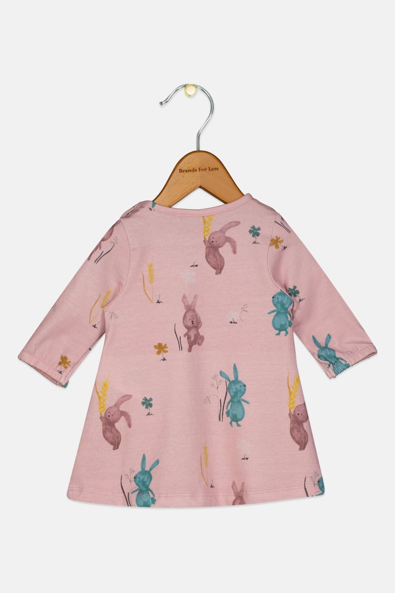 NAME IT Toddlers Girl Long Sleeve Graphic Top, Pink - Image 2