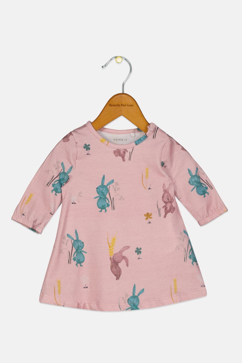 NAME IT Toddlers Girl Long Sleeve Graphic Top, Pink - Image 1