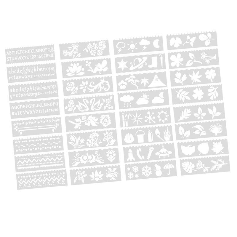 4 مجموعات استنسل للرسم قابلة للغسل قوالب متعددة الاستخدامات قابلة لإعادة الاستخدام للحرف اليدوية وديكور المنزل واللافتات - Image 2