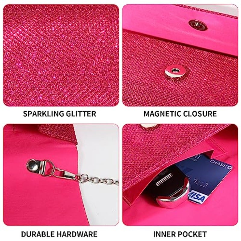 lovyoCoCo Evening Bag Clutch Purses for Women Ladies Sparkling Party Handbag Wedding Bag - Image 4