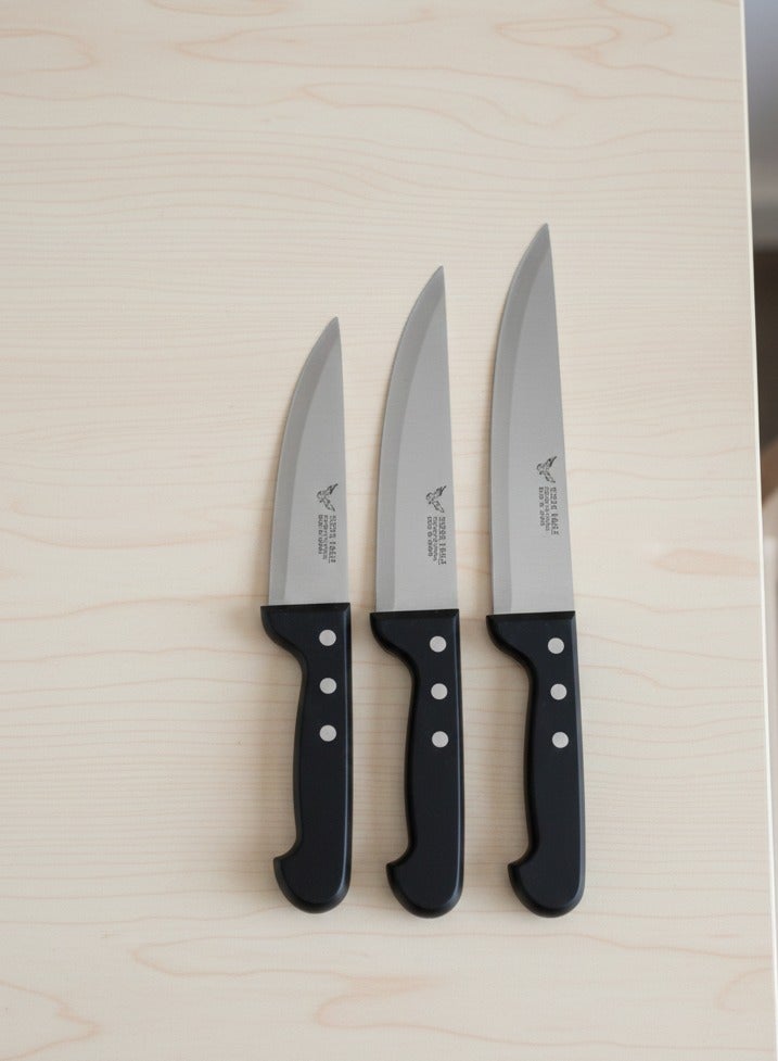 PROFESSIONAL Japanese stainless steel kitchen knife set 3 pieces - Image 1