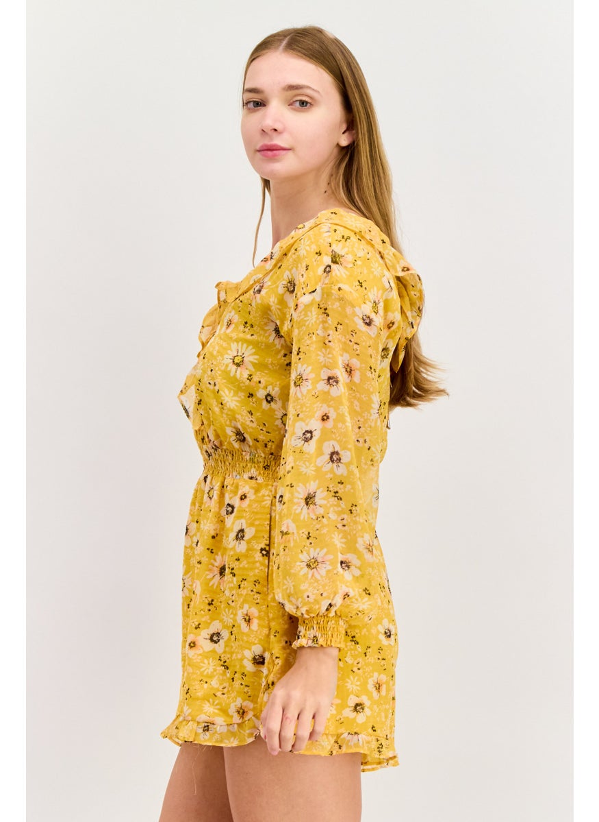 Women Floral Long Sleeve Playsuits, Yellow Combo - pzsku/Z9AD0E7E6581A26743384Z/45/_/1737642267/b1c623db-c184-4038-8551-3e83adc1371e