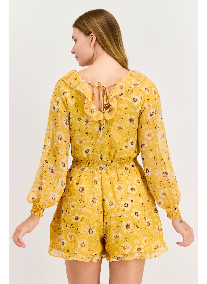 Women Floral Long Sleeve Playsuits, Yellow Combo - pzsku/Z9AD0E7E6581A26743384Z/45/_/1737642268/8260ffa7-d3c1-44f1-b0a8-1970e1837f45