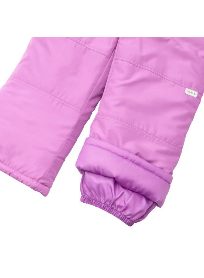 carter's Unisex Insulated Snow Bib Snow-ver-all Ski Pants, Purple, 6X - Image 3