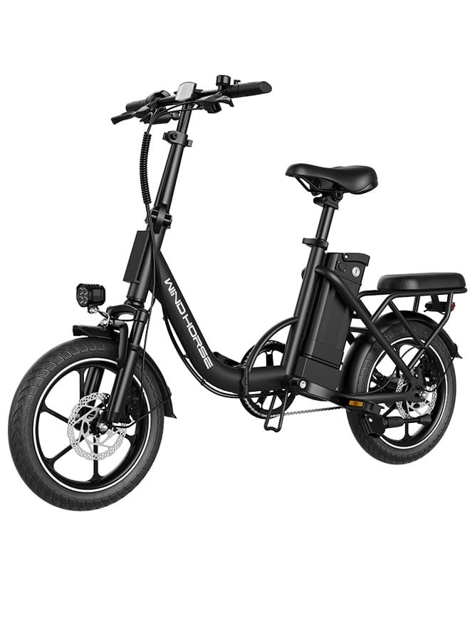 ويندهورس دراجة كهربائية قابلة للطي بقوة 350 واط، مقاس 16 بوصة | بطارية 36 فولت 8 أمبير/ساعة | سرعة تصل إلى 40 كم/ساعة | مدى يصل إلى 35 كم | فرامل قرصية مزدوجة | هيكل من سبائك الكربون | نظام تعليق أمامي | دراجة كهربائية محمولة بمقعدين - Image 1