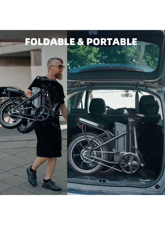 ويندهورس دراجة كهربائية قابلة للطي بقوة 350 واط، مقاس 16 بوصة | بطارية 36 فولت 8 أمبير/ساعة | سرعة تصل إلى 40 كم/ساعة | مدى يصل إلى 35 كم | فرامل قرصية مزدوجة | هيكل من سبائك الكربون | نظام تعليق أمامي | دراجة كهربائية محمولة بمقعدين - Image 5