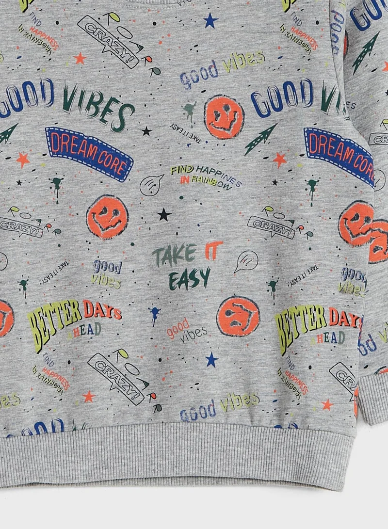 NAME IT Kids Slogan Sweatshirt