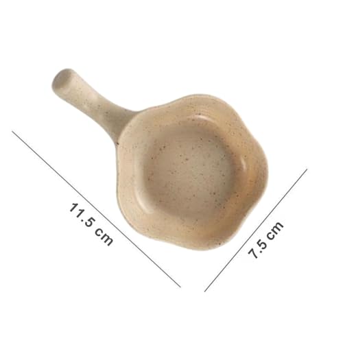 TASKHOUSE Sauce Dish with Handle Wheat Straw Multipurpose Serving Bowl for Dips, Chutneys & Condiments (Beige, Pack of 2) - Image 2