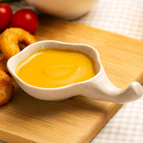 TASKHOUSE Sauce Dish with Handle Wheat Straw Multipurpose Serving Bowl for Dips, Chutneys & Condiments (Beige, Pack of 2) - Image 3
