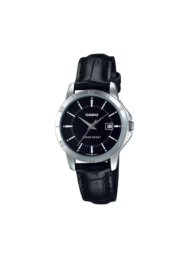 CASIO Women's Leather Analog Watch LTP-V004L-1A - 30.2 mm