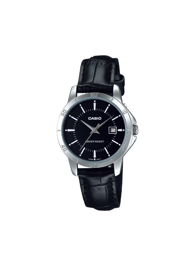 Women's Leather Analog Watch LTP-V004L-1A - 30.2 mm