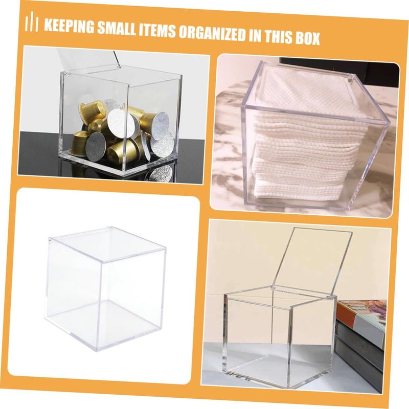 Acrylic Square Coffee Cup Holder With Lid Desktop Storage Box For Kitchen - Image 4