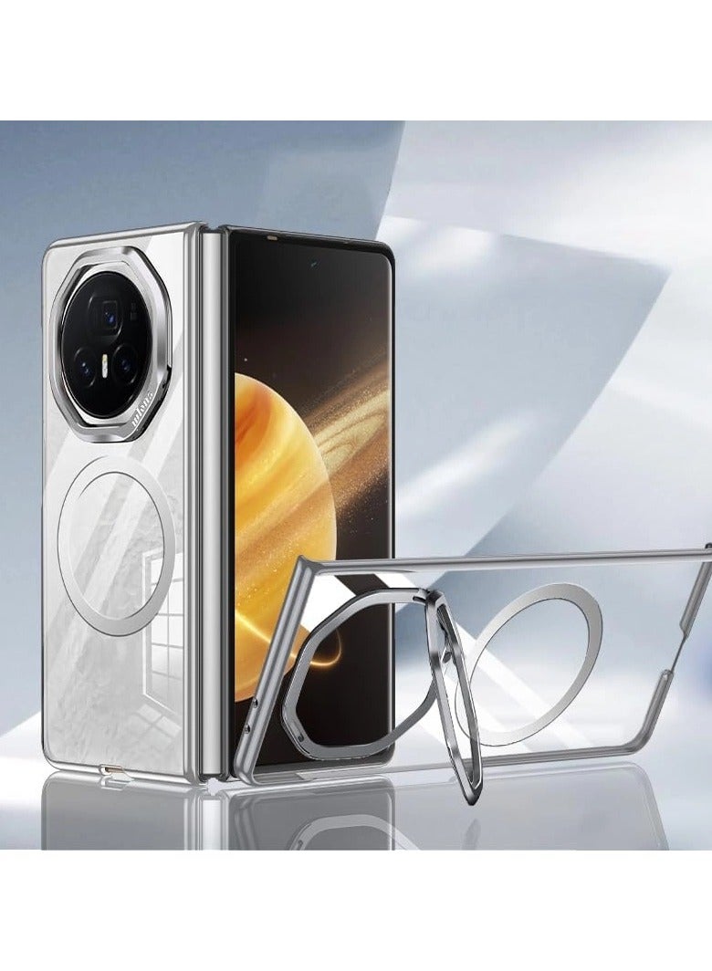 Case Compatible Honor Magic V3 Phone Case, Electroplate Case, Hidden Metal Stand Magnetic Case, Stand Magnetic 2-in-1