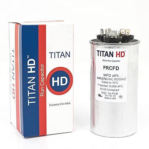 Packard Titan HD 45+5MFD, 440/370V, Round Capacitor - Image 2