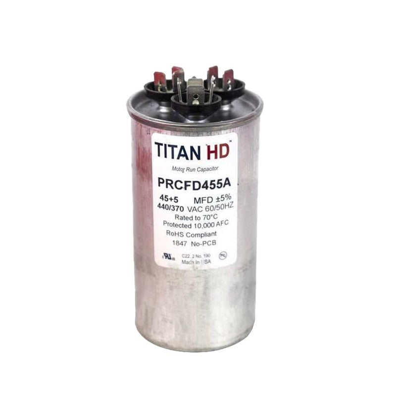 Packard Titan HD 45+5MFD, 440/370V, Round Capacitor - Image 4