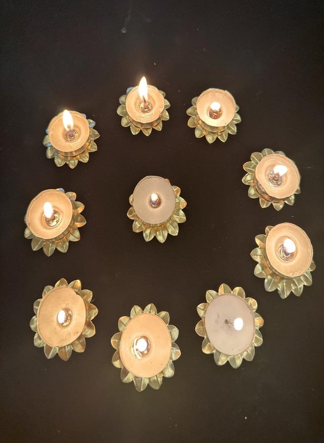 AGAAS ENTERPRISES Flower Shape Tealight Candle Holder Stand Set of 10 | Decoration Items, Home Decor, Diwali Diyas Indoor Outdoor Office Gifting. - Image 2