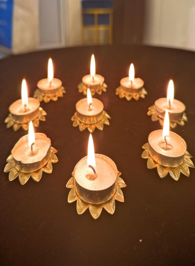 AGAAS ENTERPRISES Flower Shape Tealight Candle Holder Stand Set of 10 | Decoration Items, Home Decor, Diwali Diyas Indoor Outdoor Office Gifting. - Image 4