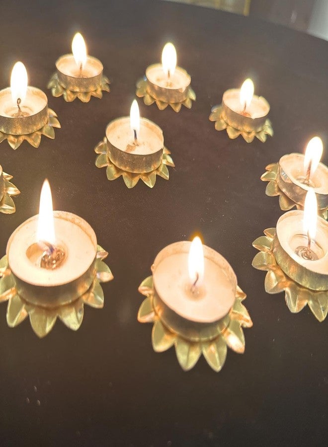 AGAAS ENTERPRISES Flower Shape Tealight Candle Holder Stand Set of 10 | Decoration Items, Home Decor, Diwali Diyas Indoor Outdoor Office Gifting. - Image 1