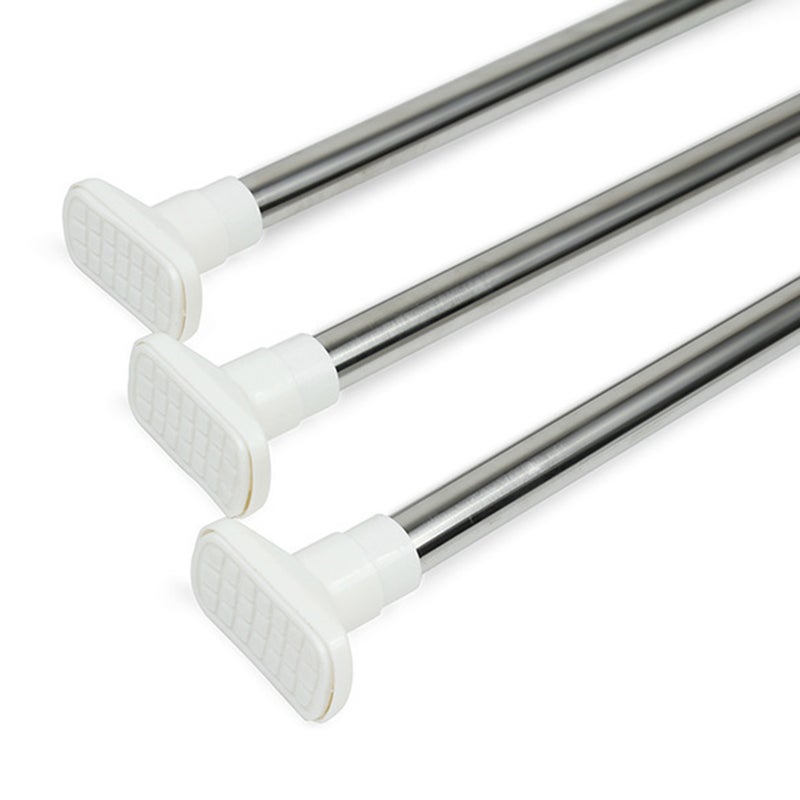 Retractable Stainless Steel Curtain Hanger Rod Bracket Clothesline Pole Multi-function Curtain Drape Rod Shower Curtain Rod Windproof Clothes Drying Hanger Rod 50/ 80 cm - Image 5