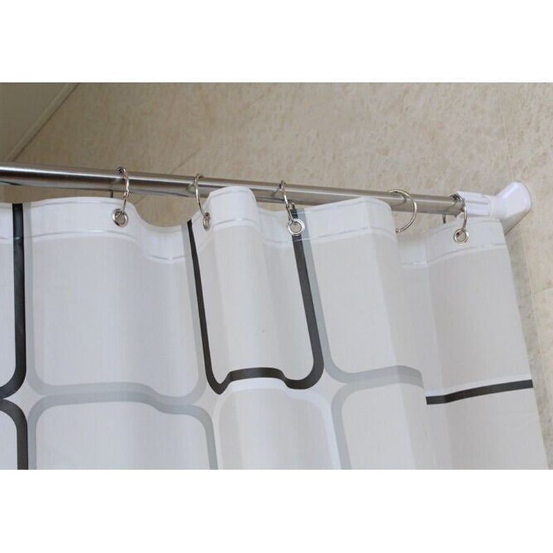 Retractable Stainless Steel Curtain Hanger Rod Bracket Clothesline Pole Multi-function Curtain Drape Rod Shower Curtain Rod Windproof Clothes Drying Hanger Rod 50/ 80 cm - Image 4