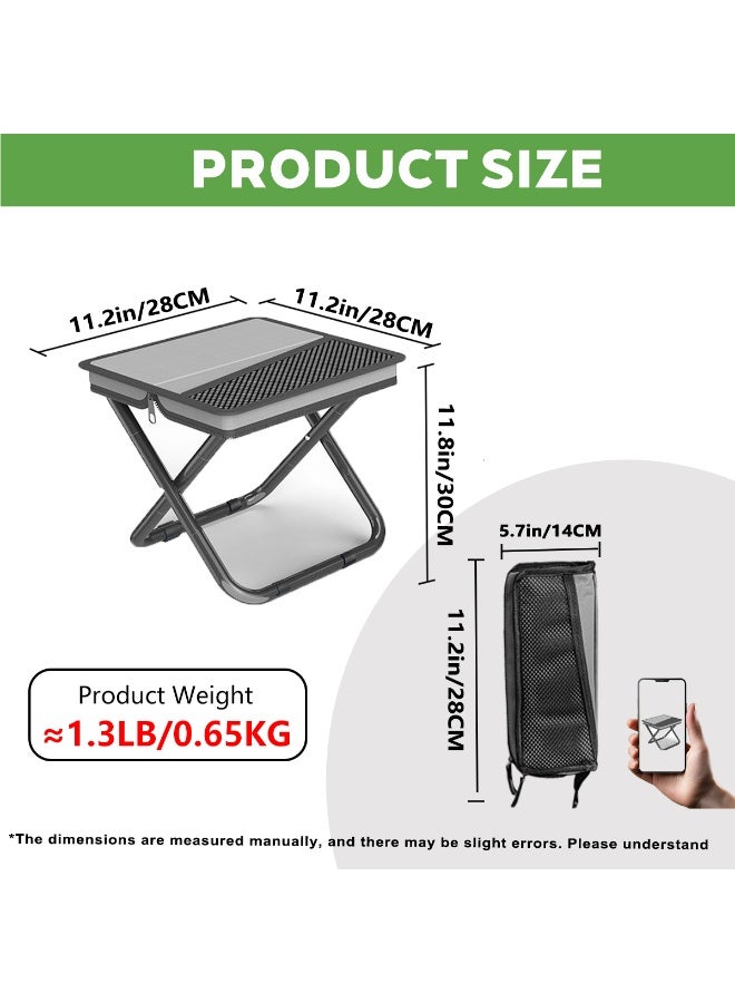 Mejora Portable Pocket Folding Stool,Small Ultralight Foldable Camping Chair with Compact Carry Bag, Capacity for Outdoor Hiking, Fishing,Travel,Queue up,Gardening Furniture (Small Size,Grey) - Image 3