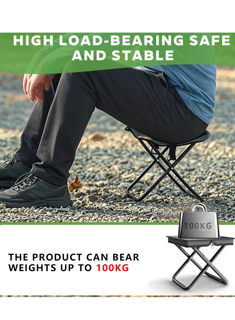 Mejora Portable Pocket Folding Stool,Small Ultralight Foldable Camping Chair with Compact Carry Bag, Capacity for Outdoor Hiking, Fishing,Travel,Queue up,Gardening Furniture (Small Size,Grey) - Image 5
