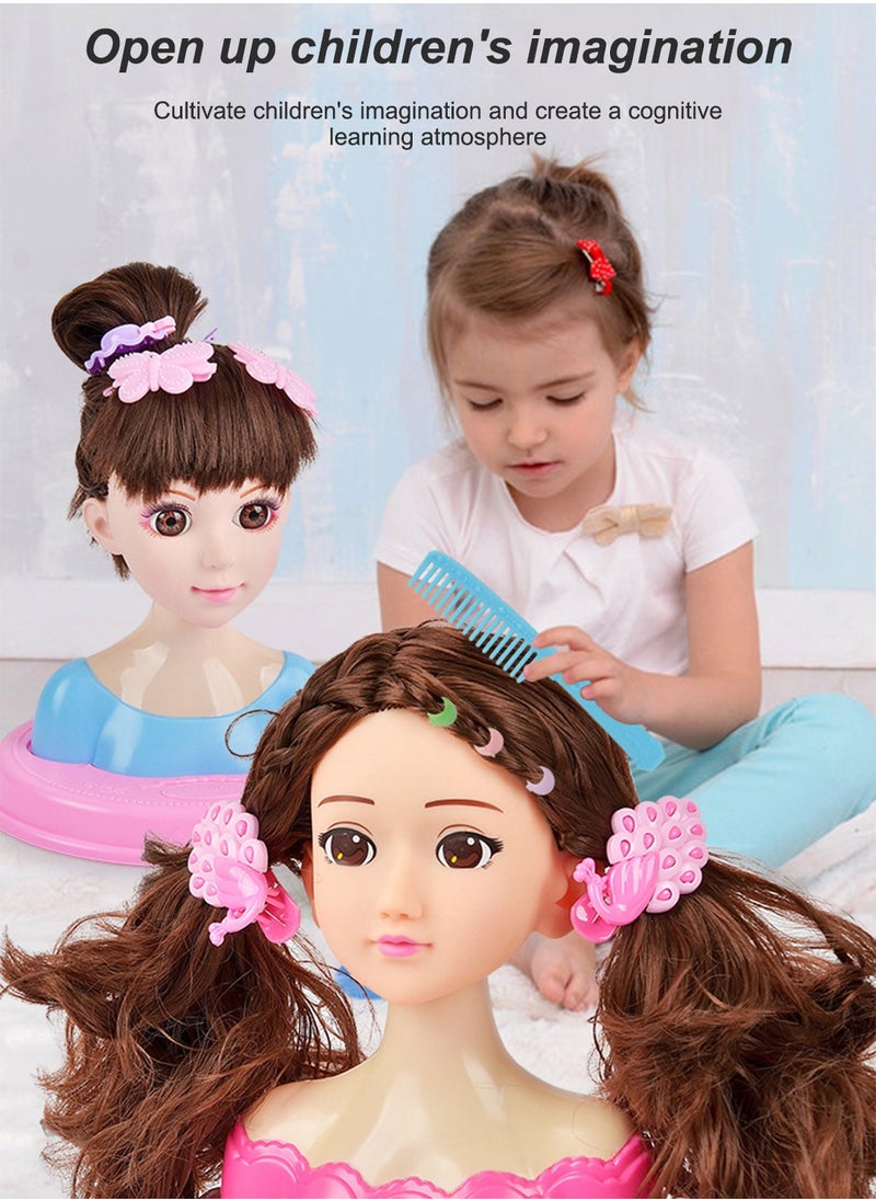 MaBaby Doll Pretend Playset for Girls - Hairdressing Styling Head Doll Makeup Toy Educational Toy Gift  - Image 2