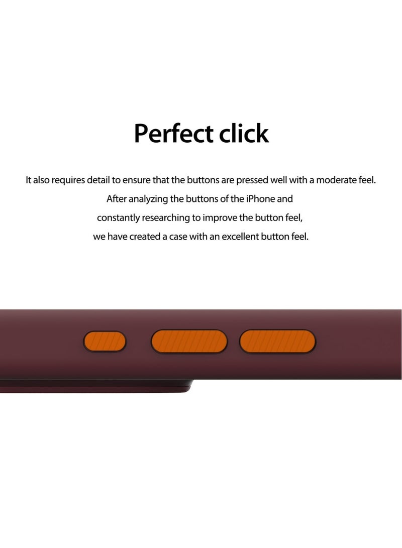 araree Araree iPhone 15 Pro Case MagSafe Compatible, Typo Skin Liquid Silicone Case, Lightweight, Flexible, Microfiber Inner for Magsafe, Magnetic, Shockproof, Wireless Charging Compatible Case, Deep Red - Image 3