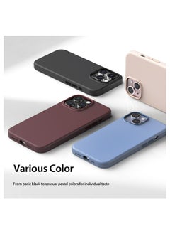 araree Araree iPhone 15 Pro Case MagSafe Compatible, Typo Skin Liquid Silicone Case, Lightweight, Flexible, Microfiber Inner for Magsafe, Magnetic, Shockproof, Wireless Charging Compatible Case, Deep Red  - Image 4