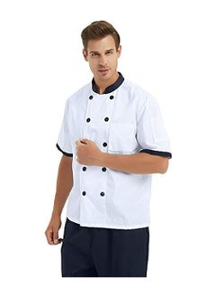 NIBEMINENT Short Sleeve Chef Jacket Chiffon White  - Image 4
