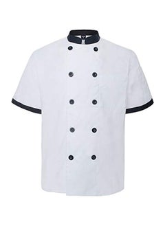 NIBEMINENT Short Sleeve Chef Jacket Chiffon White  - Image 1