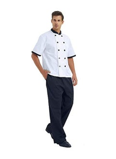 NIBEMINENT Short Sleeve Chef Jacket Chiffon White  - Image 5