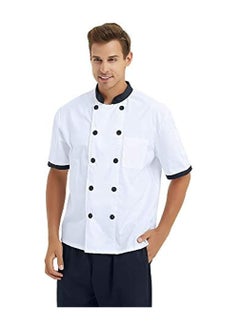 NIBEMINENT Short Sleeve Chef Jacket Chiffon White  - Image 3