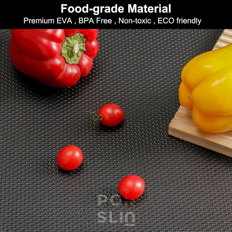 Porslin Kitchen Drawers Mat Liners, 45cm x 5m Roll, Non-Slip, Waterproof, Washable, BPA-Free, Durable EVA for Shelves, Cupboards, Drawers, Fridge Mats, Wardrobe, Food Safe (Pure Black) - Image 3