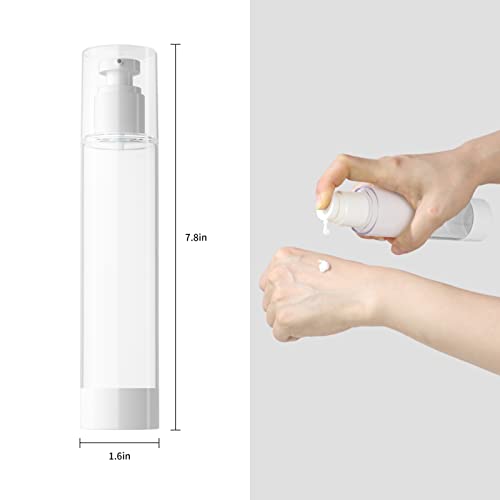 longway 4 Oz 120ml Clear Airless Cosmetic Cream Pump Bottle Travel Size Dispenser Refillable Containers/Foundation Travel Pump Bottle for Shampoo (Pack of 6) - Image 3